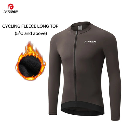 Winter Cycling Jersey - Men's Fleece Bike Jacket With Full Zipper & Pockets