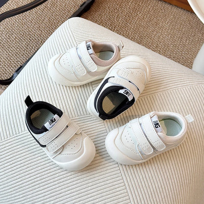 Kids Learning Shoes - Soft Sole Toddler Walking Shoes With Hook & Loop Closure