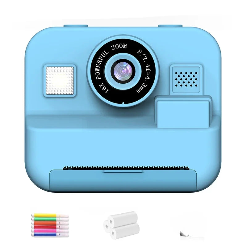 Kids Instant Print Camera - 48MP Digital Educational Thermal Photo Printer With 32GB Card