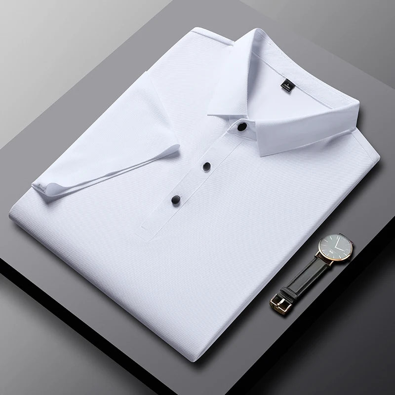 Men's Polo Shirt - Summer Quick Dry Casual Work Shirt | Plus Size Breathable Solid Color