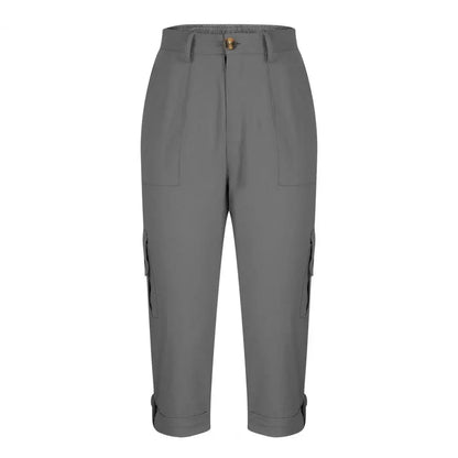 Women's Capris Joggers Mid Rise Cropped Cargo Pants Summer Quick Dry Hiking Pants with Multi Pockets Lightweight Summer Bottoms