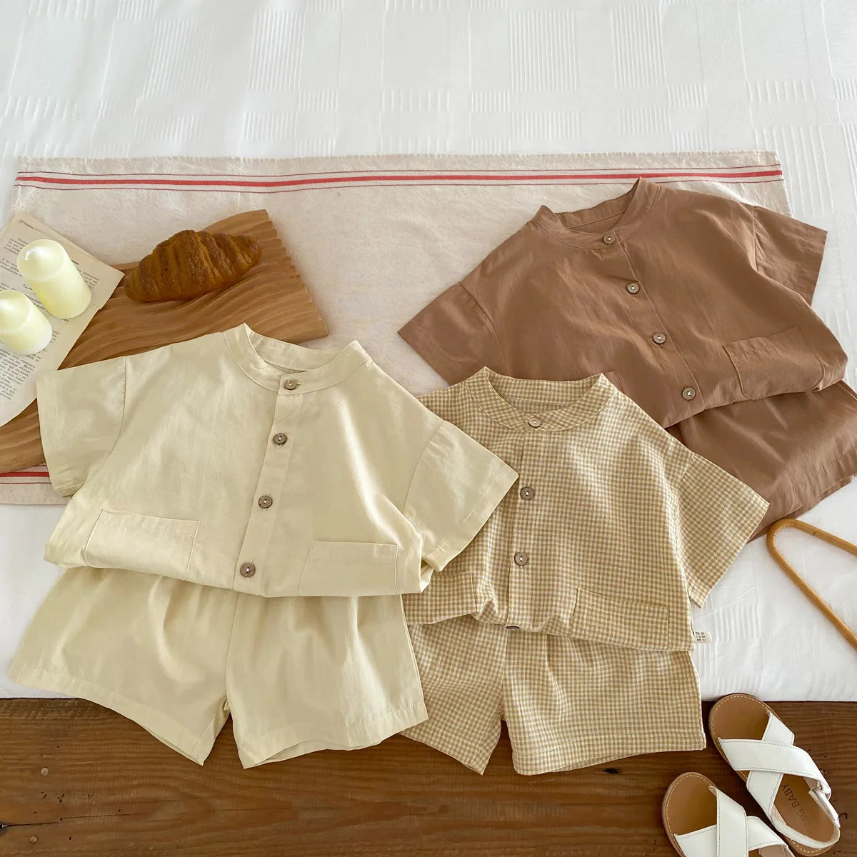 MILANCEL Chidren Clothing Set Casual Boys Suit  Short Sleeve Shirt And Pants 2 PCs Clothes Suit