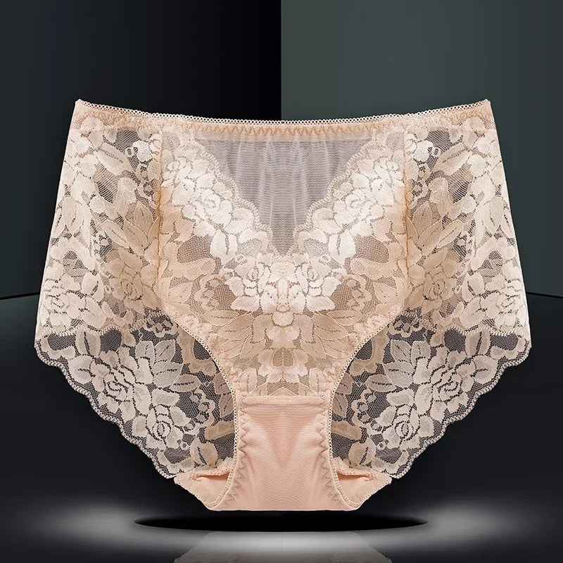 Women's High Waist Seamless Panties Sexy Lace Large Size M-5XL Briefs Embroidery Panties for Women Female Underwear Lingerie