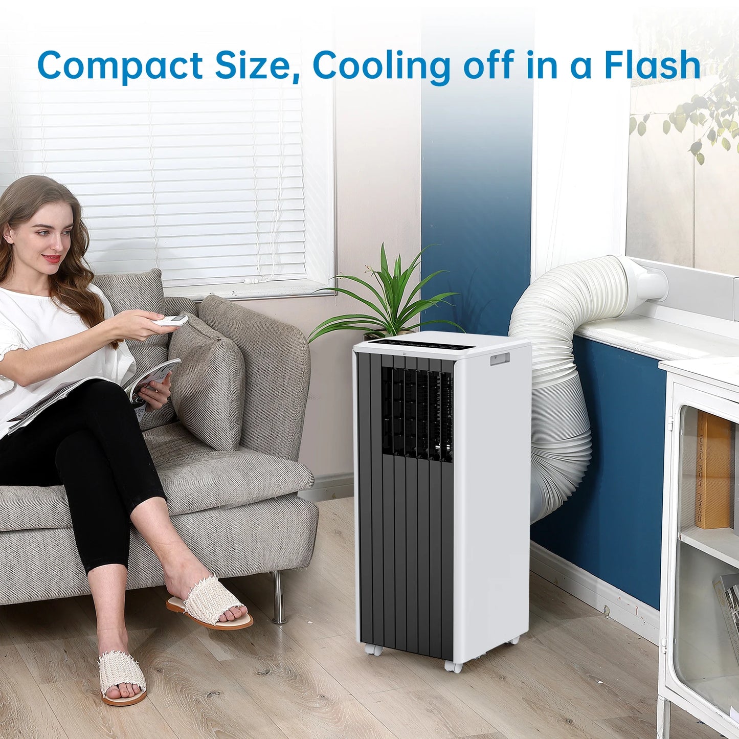 Portable Air Conditioners 8000 BTU, 3-In-1 AC Cooling Unit, 2 Speeds, 24H Timer, Low noise, Quick installation For Room Office