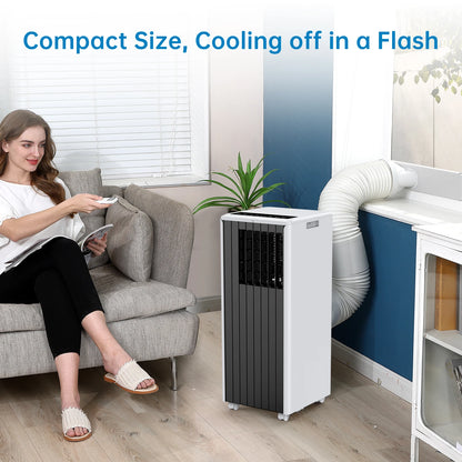 Portable Air Conditioners 8000 BTU, 3-In-1 AC Cooling Unit, 2 Speeds, 24H Timer, Low noise, Quick installation For Room Office
