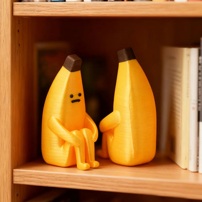 Anxious Banana 3D Printed Figurines – Durable Pla Decor for Home, Office & Car, Giftable (1/2/3Pcs)