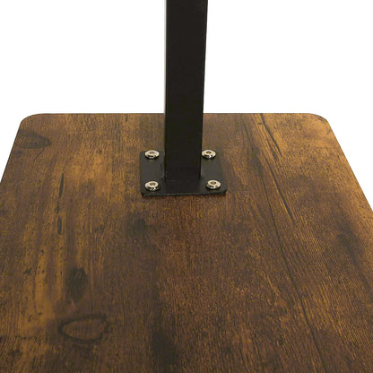 C Shaped Side Table – Mobile Coffee Table With Wheels | Adjustable Height Wooden Storage