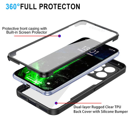 360 Full Body Front+Back Clear Protection Case For iPhone 17 16 Pro Max 13 14 15 Plus 11 12Pro Shell-membrane Shockproof Cover