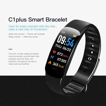 Lenovo Smart Bracelet C1 Plus Bluetooth Fitness Tracker Sports Step Counting Heart Rate Blood Pressure Monitor Waterproof Unisex