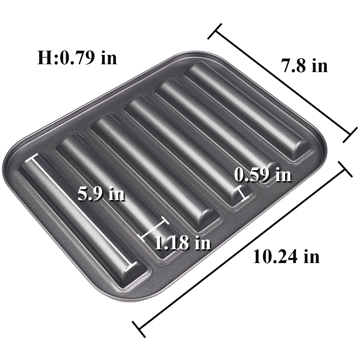 Carbon Steel Baking Pan – 8 Cavity Madeleine Cake Mold with Non-Stick Coating
