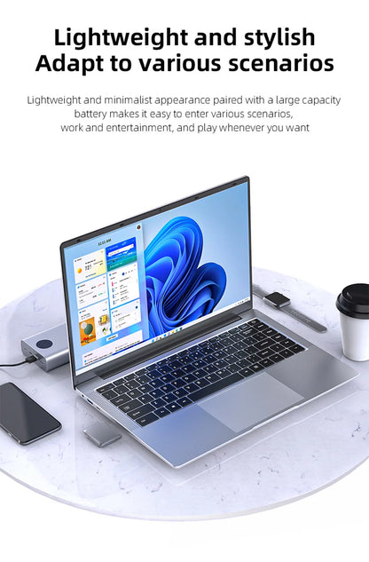 Ultra Slim Laptop 14 Inch Notebook Windows 11 Intel Atom 12GB RAM SSD Storage