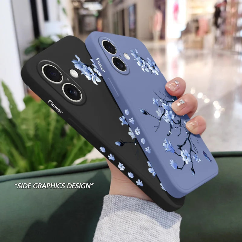Blooming Orchid Phone Case For iPhone 17 17 Air 16 16e 15 14 13 12 11 Plus Pro Max Mini Silicone Cover