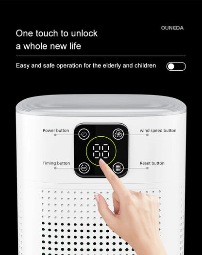 OUNEDA HY1800 Pro Air Purifier - H13 HEPA  Carbon Filters Smart Control Efficient Air Cleaner - ZOOMNSTORE