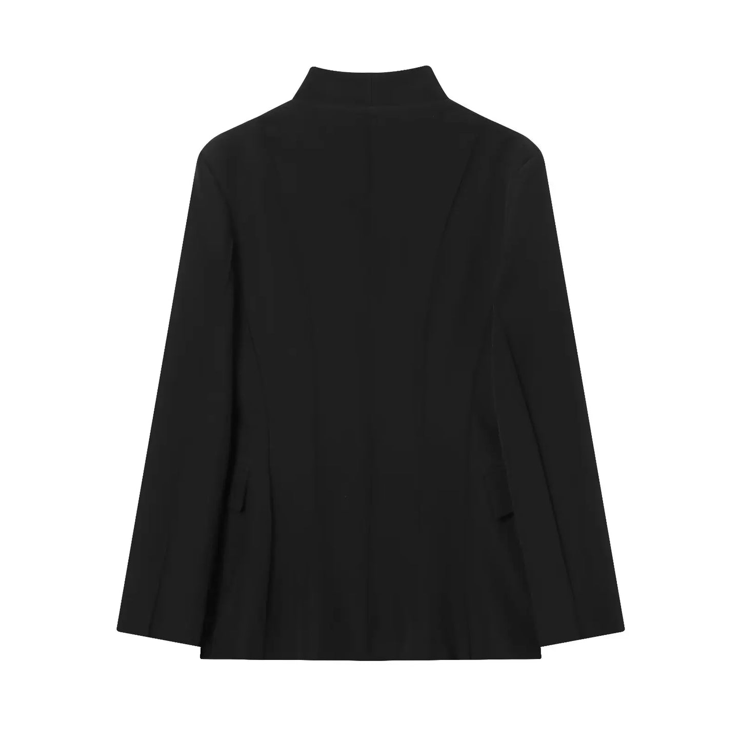 Women's Casual Blazer - Autumn Long Sleeve V Neck Double Breasted Jacket With Pockets