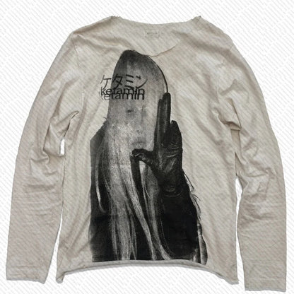 Emo Printing Sexy Y2k Long-sleeve Tops Gothic Punk Girl Graphic Women's Long-sleeve Tees Trashy Fairy Printing 2000s Long-sleeve