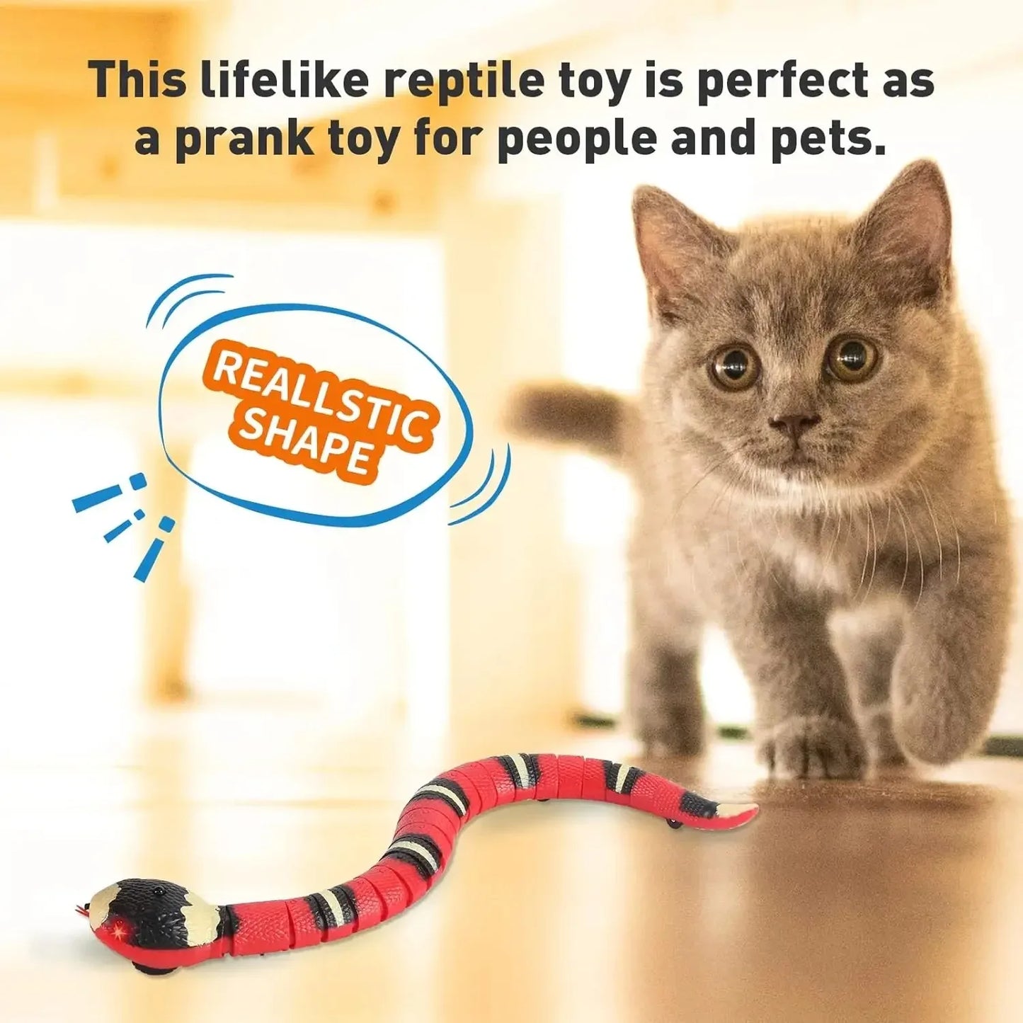 Smart Sensing Interactive Cat Toys Automatic Eletronic Snake Cat Teasering Play USBRechargeable Kitten Toys for Cats Dogs Pet
