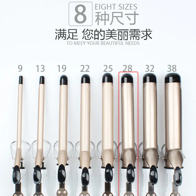 Ceramic Hair Curler - Electric Curling Iron With LCD Temperature Display & Tourmaline Barrel