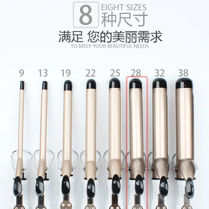 Ceramic Hair Curler - Electric Curling Iron With LCD Temperature Display & Tourmaline Barrel
