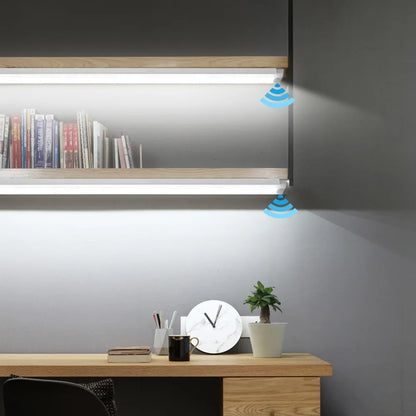LED Motion Sensor Light Wireless LED Night Light Type C Rechargeable Light Cabinet Wardrobe Lamp Staircase Backlight For Kitchen