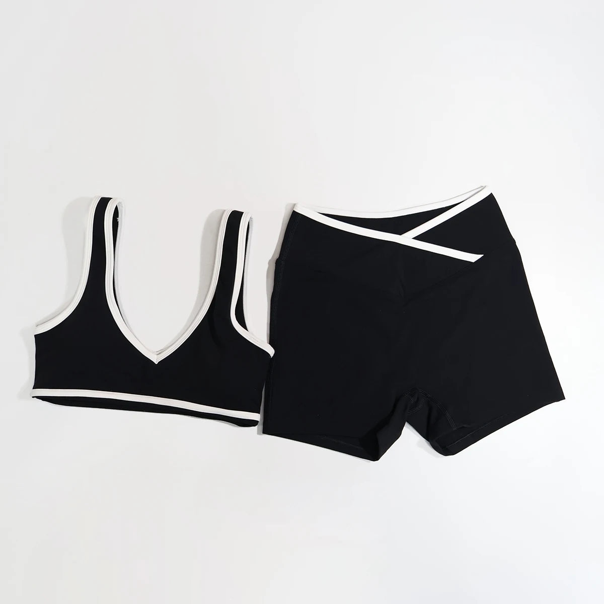 New Summer Women's Fashion Yoga Sports Bra Set (2-Piece) with Fitness Yoga Outfit Color-Blocked Fitness Two-Piece Set Female