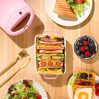 Multifunctional Waffle and Sandwich Maker - Double-Sided Breakfast Toaster
