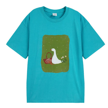 Women's Printed Cotton T-Shirt – Vintage Hip-Hop Loose Top