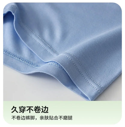 Men's Bamboo Fiber Boxer Shorts Fly Pouch Front Open Breathable Bulge Underwear Separated Pouch Trunks Dual Pouch Underpant