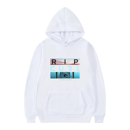 Men's hooded black casual street style sports shirt  suitable for surfing enthusiasts and fashion enthusiasts