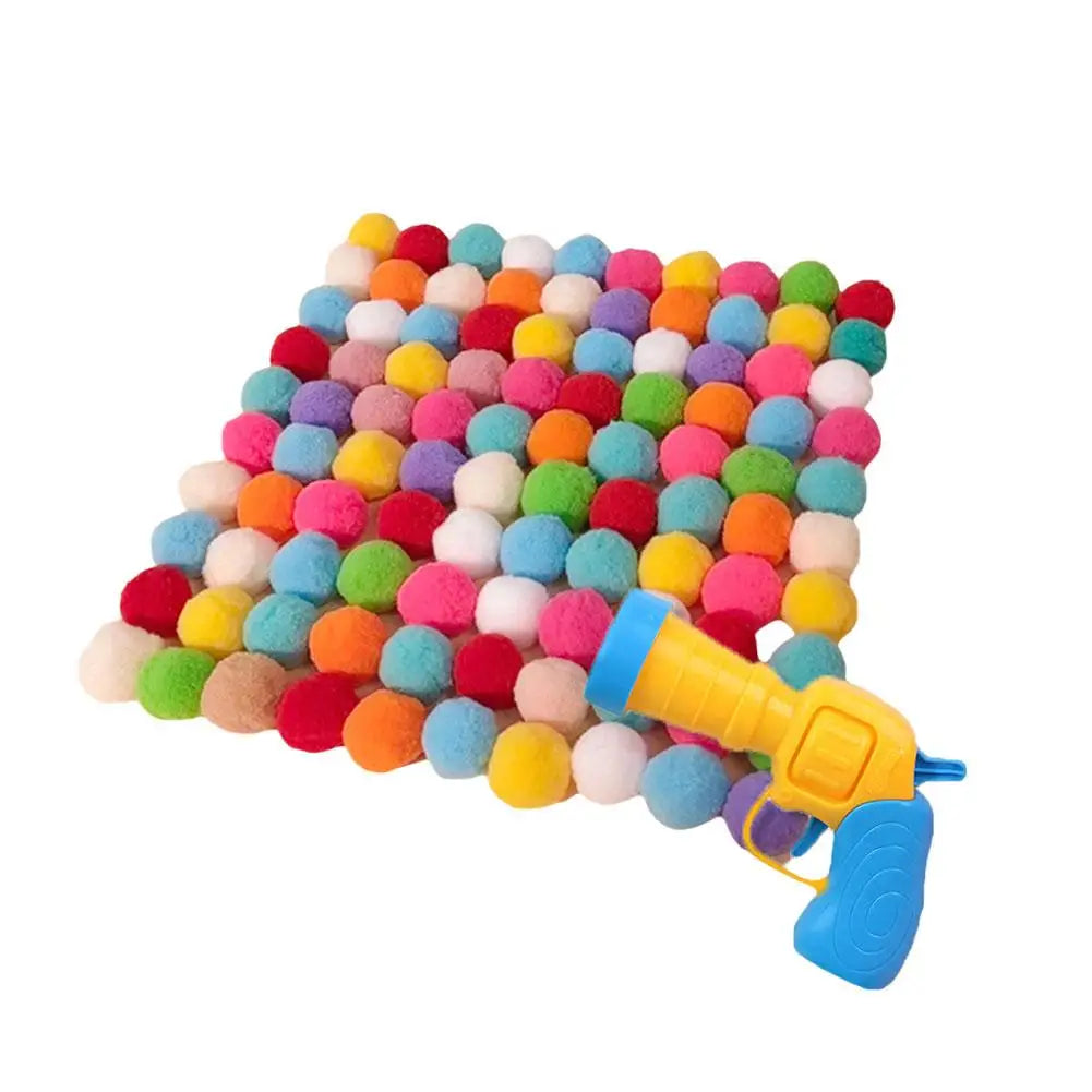 Interactive Cat Toy - Mini Shooting Gun with Plush Balls - ZOOMNSTORE