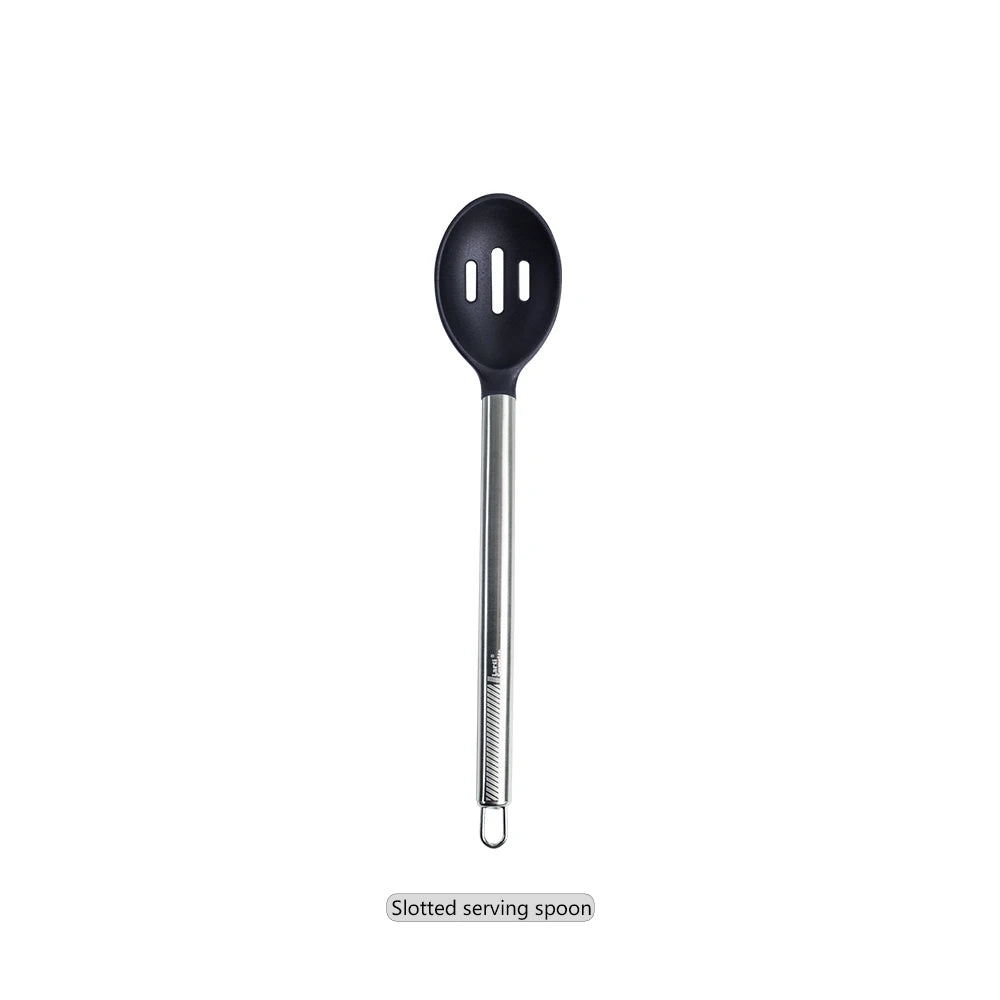 Silicone Kitchen Utensils – Heat Resistant Cooking Tool Sets with Stainless Steel Handle
