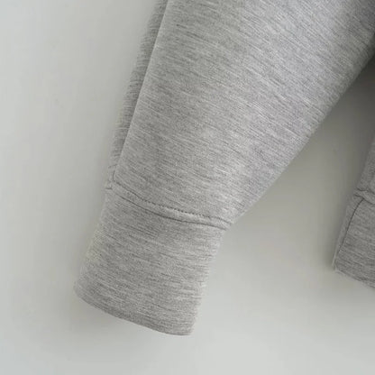 HXAO Grey Women's Outerwears Bomber Varsity Jacket Coat 2024 Spring Autumn Ladies Fashion Casual Long Sleeve Black Jackets