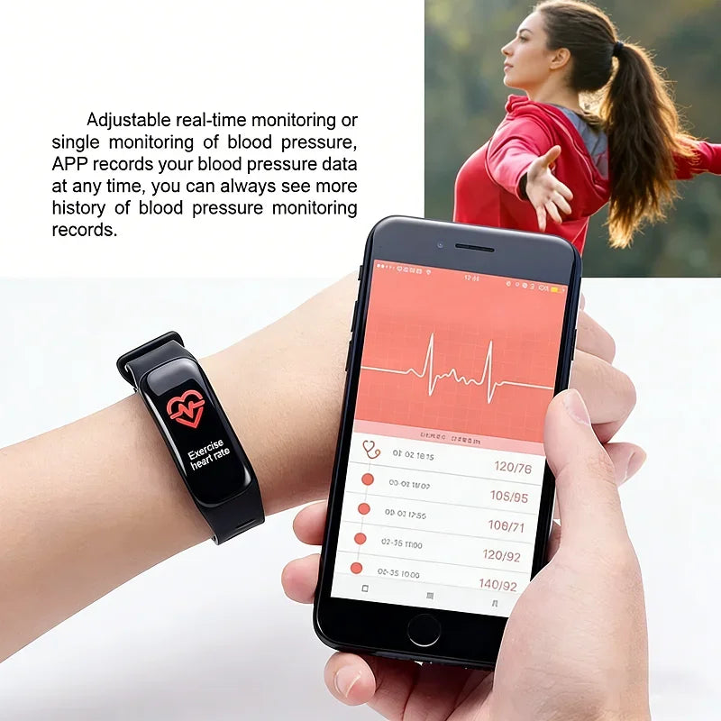 Lenovo Smart Bracelet C1 Plus Bluetooth Fitness Tracker Sports Step Counting Heart Rate Blood Pressure Monitor Waterproof Unisex