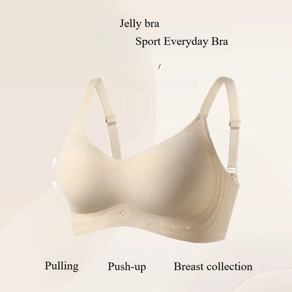 Seamless Push-Up Bra - Wireless Comfortable Jelly Bra with Adjustable Straps