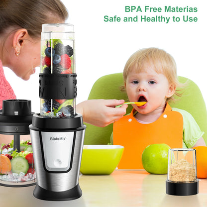3-in-1 Food Processor - 700W Portable Juicer Blender  Chopper
