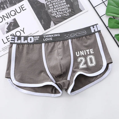 Men's Cotton Boxers - Comfortable Boxer Shorts Pack with Convex Pouch and Letter Pattern