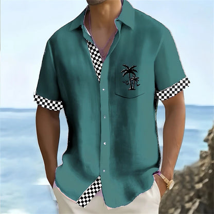 Hot men's shirt Hawaiian shirt Short -sleeved holiday beach fashion clothing soft and comfortable fabric super large size 6xl