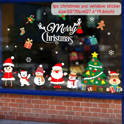 Merry Christmas Window Sticker - Holiday Home Decorations 2024-2025