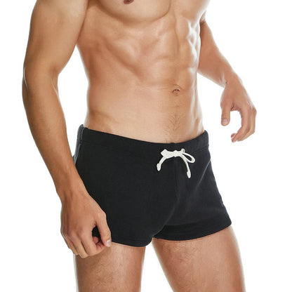 Seobean Solid Polar Fleece Shorts New Coming Soft Warm Breathable  Casual  Shorts for Men