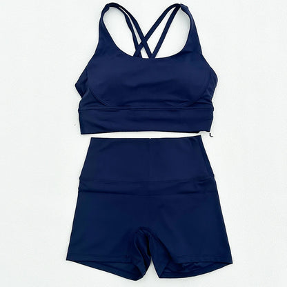 2 Piece Yoga Clothes Women's Tracksuit Athletic Wear Fitness Suit Gym Workout Push Up Clothes Sports Bra Yoga Shorts Suit