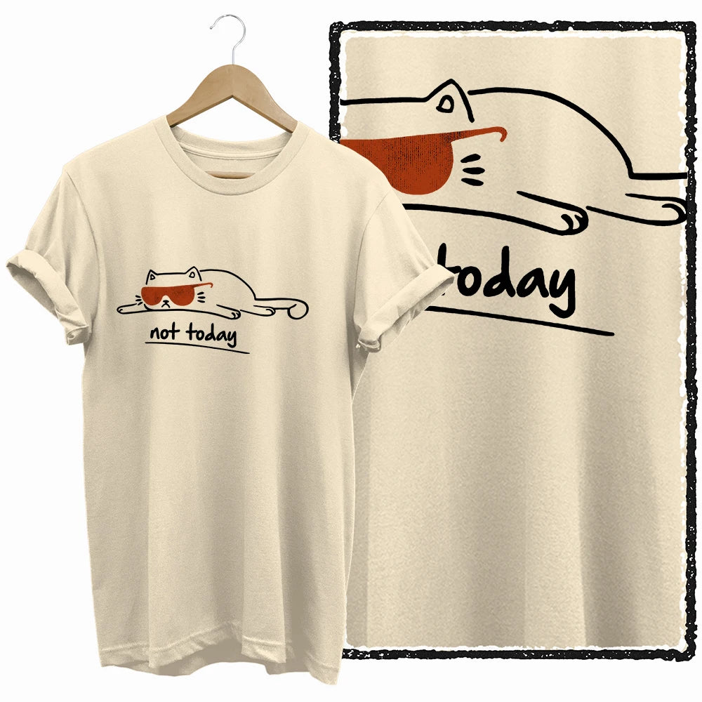 COOLMIND BEIGE cat print exclusive graphic 100% cotton women T shirt big size loose cotton cat lover women tshirt LOVELY cat tee