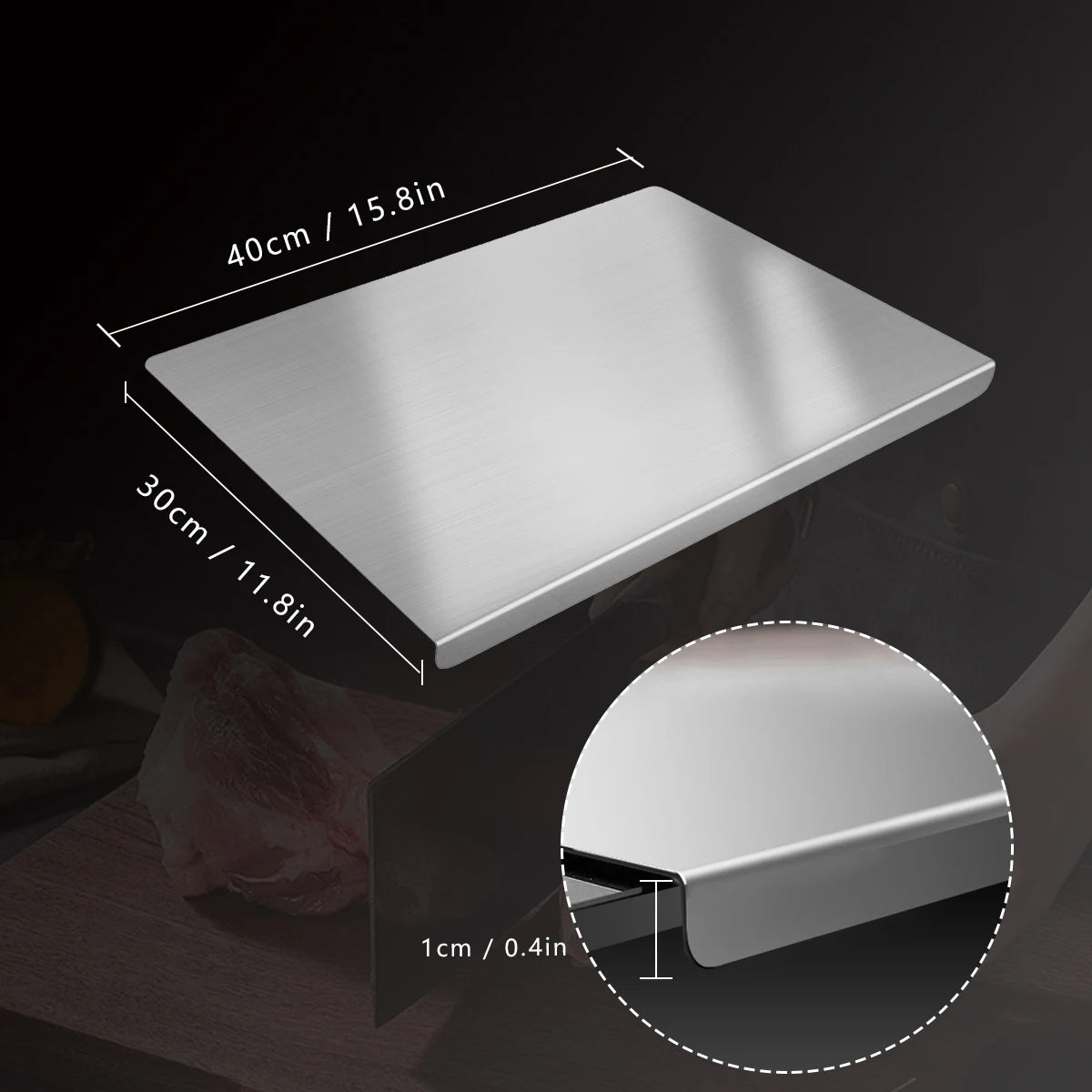 304 Stainless Steel Cutting Board – Hygienic Butcher Block Prep Board