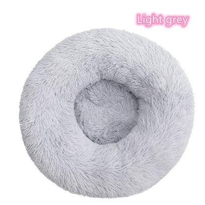 Soft Cat Bed - Plush Donut Pet Nest With Washable Corduroy Cover & Anti Slip Mat