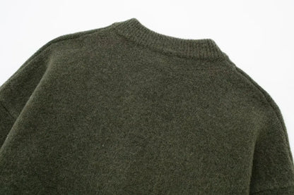 HH Women Cropped Knit Cardigan Sweater Single Breasted Long Sleeve O Neck Coat Elegant Solid Outerwear Female Chic Top