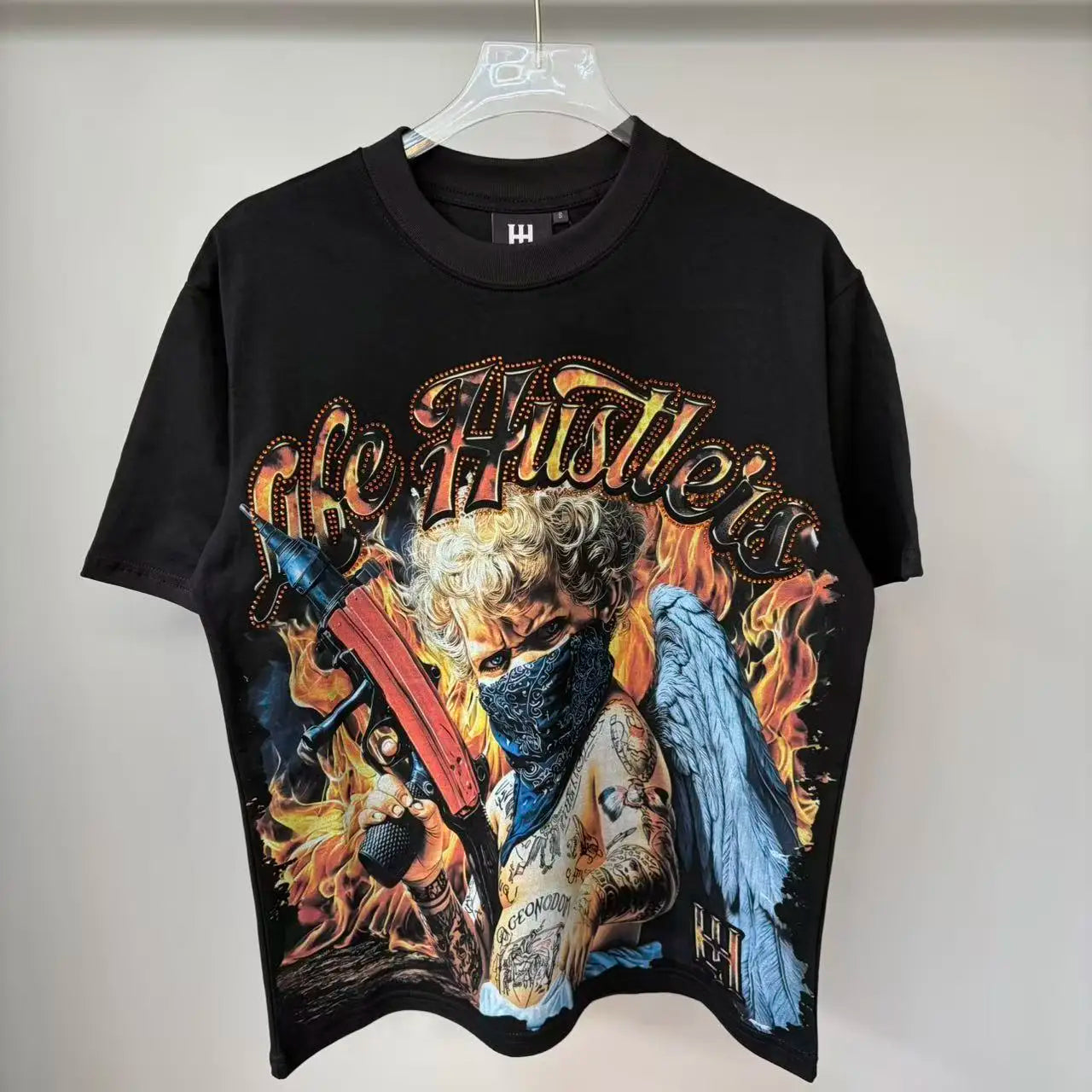 26SS Y2K High Quality American Retro Trendy Fashion Tops LIFE HUSTLERS 100% cotton large size loose Men's Women's T-Shirt