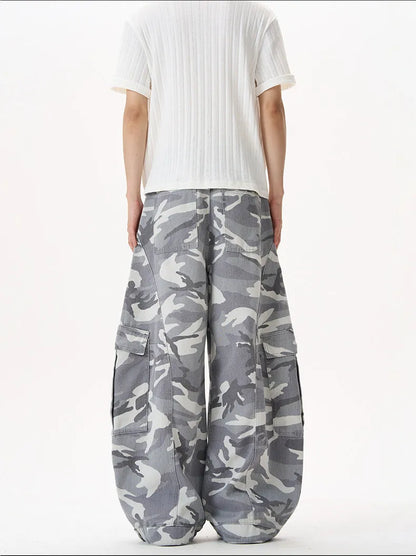 Camo Men's Baggy Jeans American Style Y2K Denim Pants Wide Leg Office-to-Street Trousers Outdoor Streetwear Hip-Hop Pants
