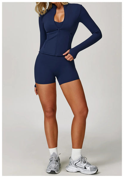 Women Yoga Sports Set - Running Fitness Outfit with Super Elastic, Breathable Gym Tracksuit
