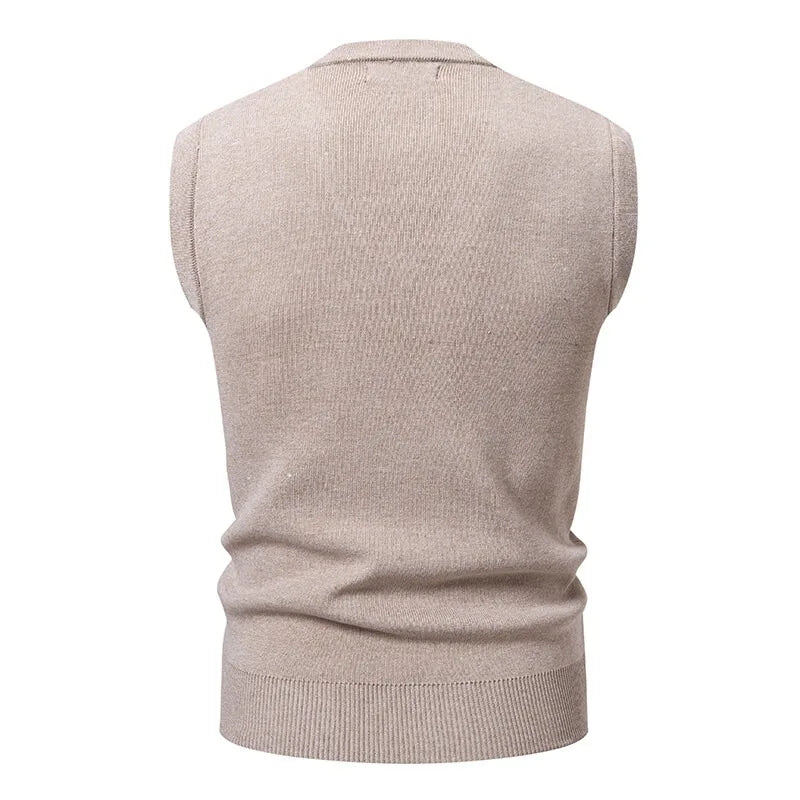 New Mens Argyle Knitwear Vest V Neck Sleeveless Casual Slim Fit Pullover Knitted Sweater Outdoor Streetwear Casual Tank Tops