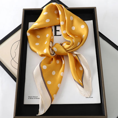 Luxury Silk Cat Print Scarf - Womens Neck Hair Tie Bandana Foulard 70cm