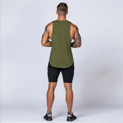 Men Cotton Sleeveless Shirt Casual Gym Tank Top Man Quick Dry Fitness Basketball Vest Bodybuilding Running t-Shirt Man Clothing