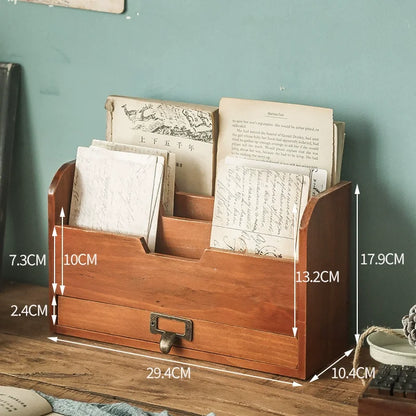 Wooden wall mounted envelope holder, bedroom, study room, key hook, solid wood wall, miscellaneous sorting and storage rack